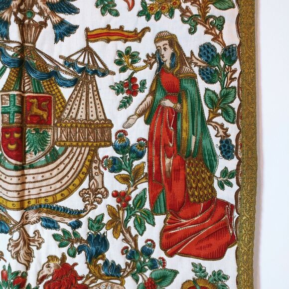 Large Wall Hanging Tapestry 15 Century French 26 x 22 Gorgeous detail Stunning - Picture 8 of 12